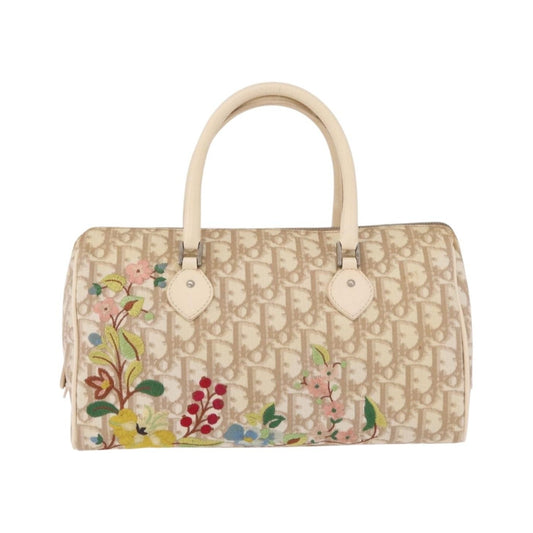 Christian Dior Vintage Boston Diorissimo Canvas, Beige, Canvas, Handbag