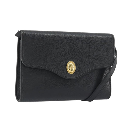 Christian Dior Vintage CD Flap Leather, Black, Leather, Shoulder Bag