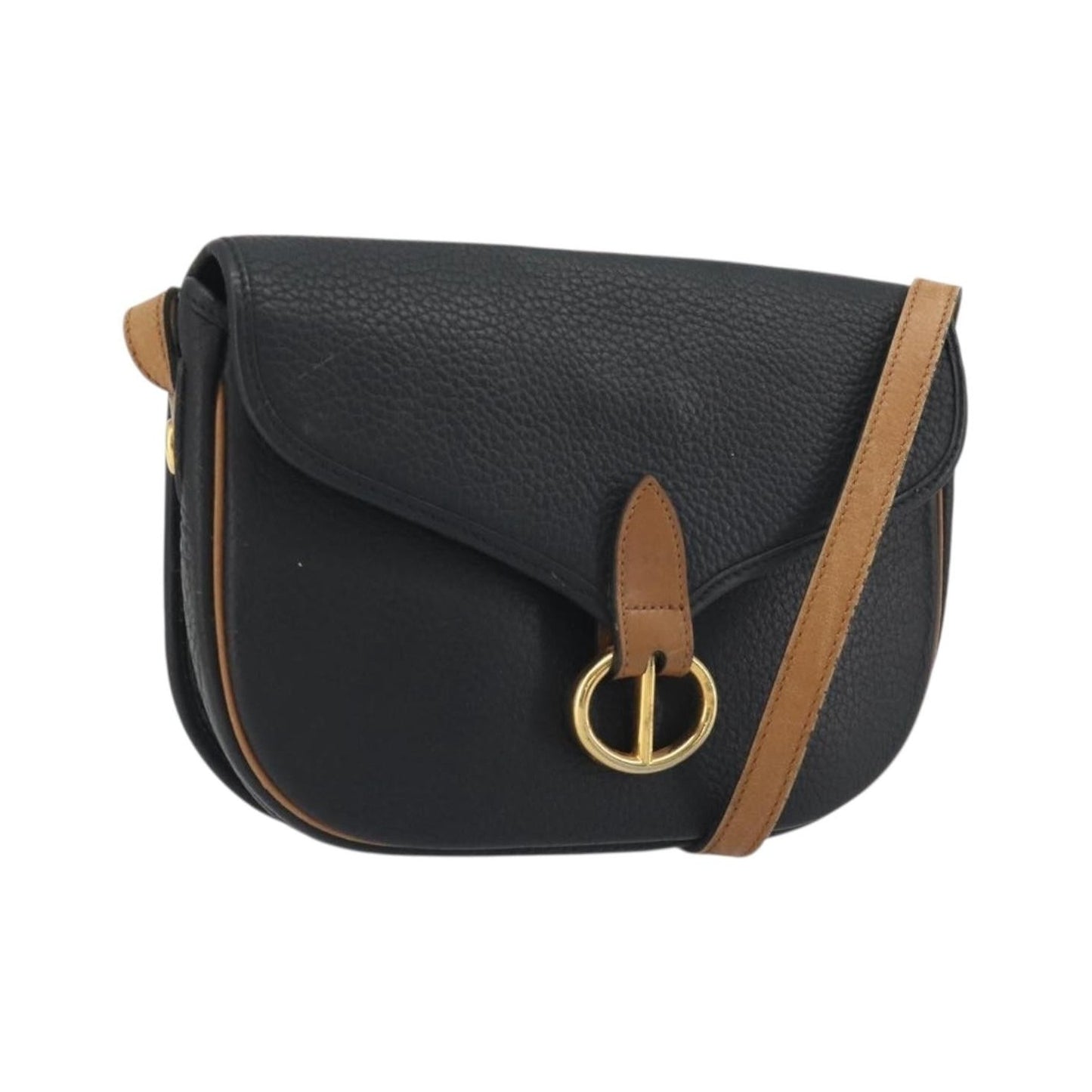 Christian Dior Vintage CD Flap Leather, Black, Leather, Shoulder Bag