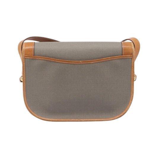 Christian Dior Vintage CD Logo Canvas and leather, Gray, Canvas, Shoulder Bag