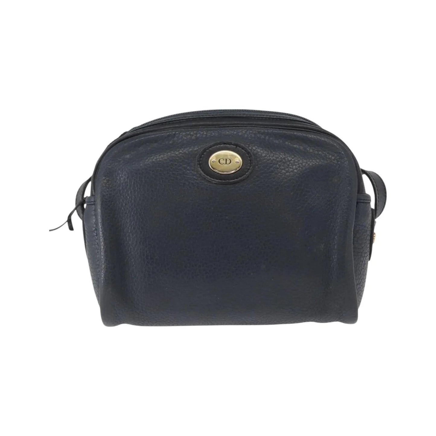 Christian Dior Vintage CD Logo Leather, Navy, Leather, Shoulder Bag