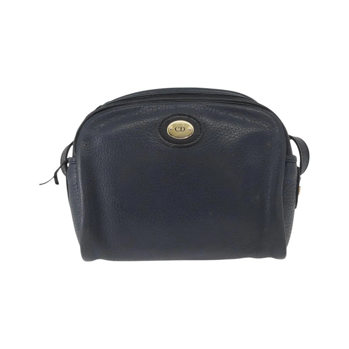 Christian Dior Vintage CD Logo Leather, Navy, Leather, Shoulder Bag