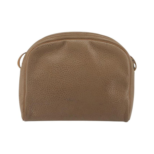 Christian Dior Vintage CD Logo Leather, Beige, Leather, Shoulder Bag