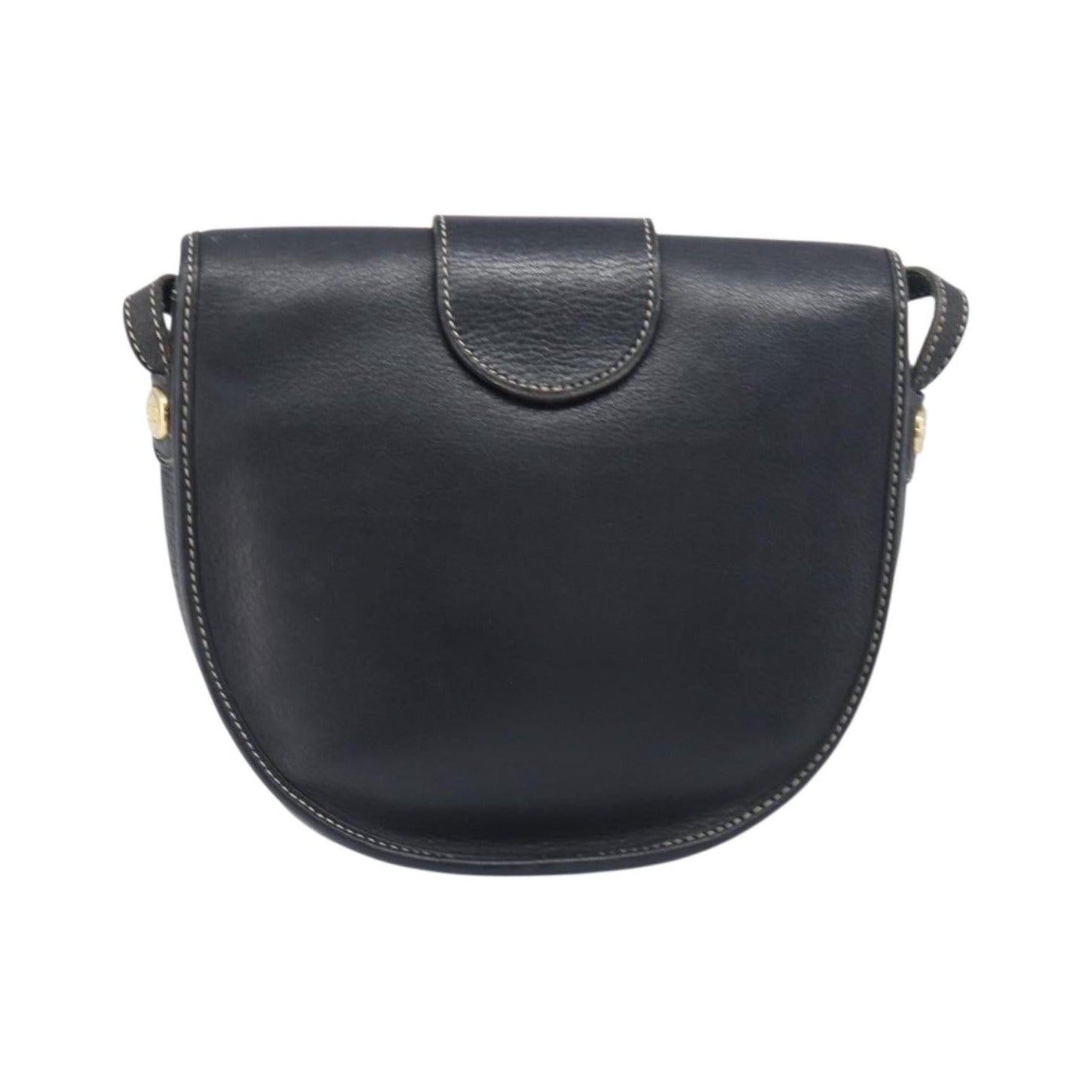 Christian Dior Vintage CD Logo Leather, Navy, Leather, Shoulder Bag