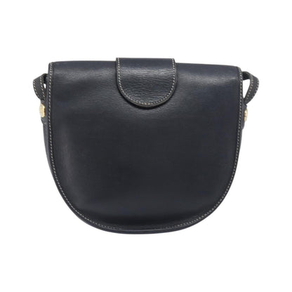 Christian Dior Vintage CD Logo Leather, Navy, Leather, Shoulder Bag