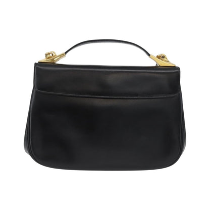 Christian Dior Vintage CD Logo Leather, Black, Leather, Shoulder Bag