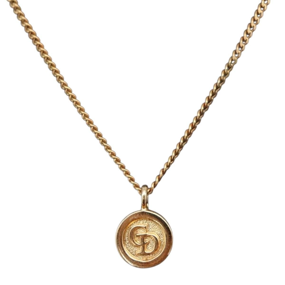 Christian Dior Vintage CD Round Pendant Necklace - Brandsamsara
