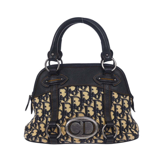 Christian Dior Vintage CD Satchel Diorissimo Canvas, Beige, Canvas, Handbag