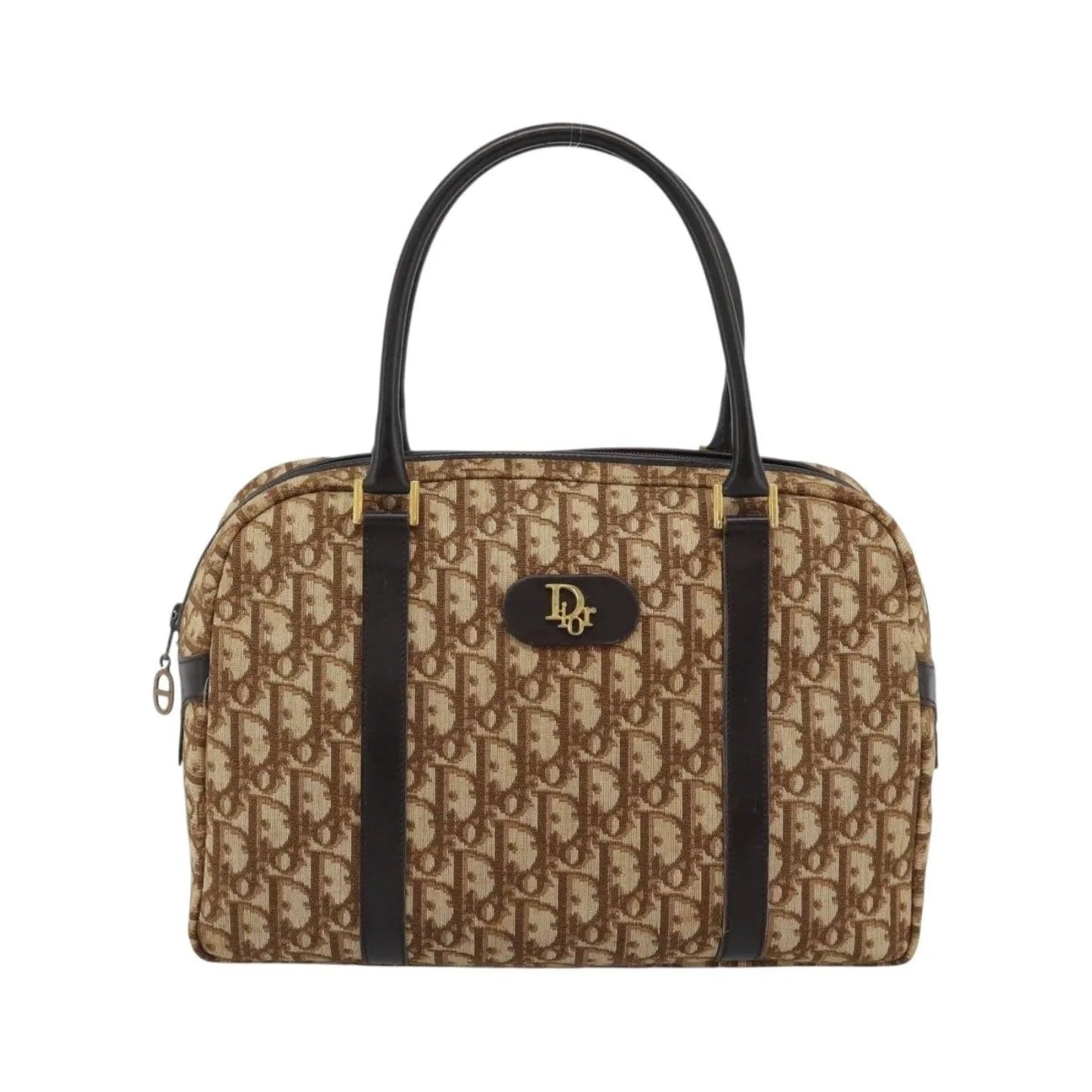 Christian Dior Vintage CD Trotter Canvas, Brown, Canvas, Handbag