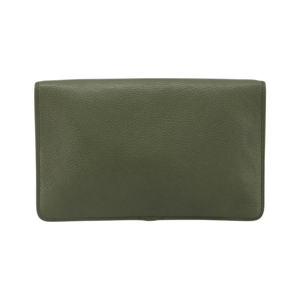 Christian Dior Vintage Chain Flap Leather, Green, Leather, Shoulder Bag
