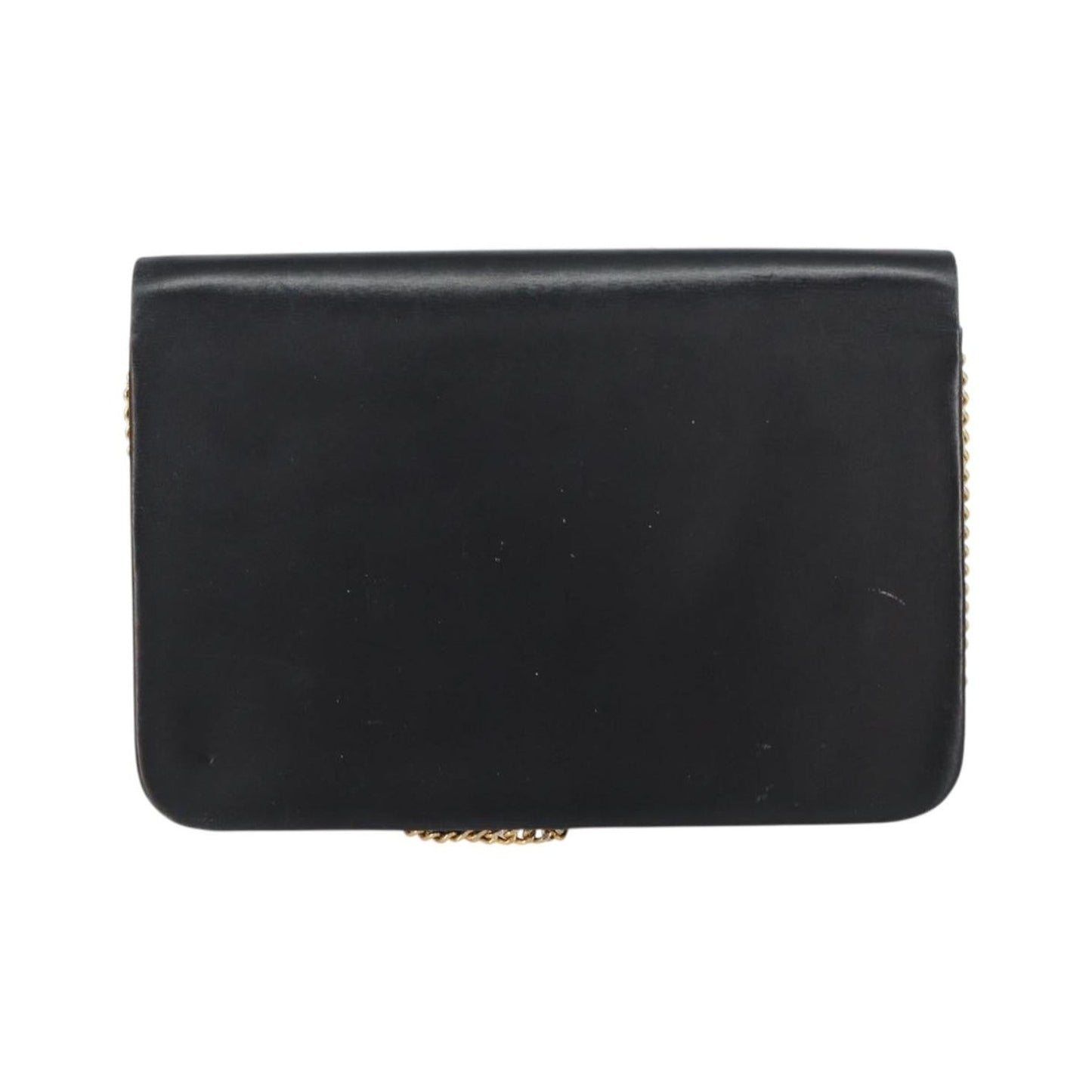 Christian Dior Vintage Chain Flap Leather, Black, Leather, Shoulder Bag