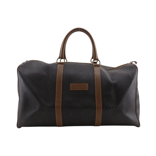 Christian Dior Vintage Duffle Honeycomb Coated Canvas, Brown, Canvas, Handbag