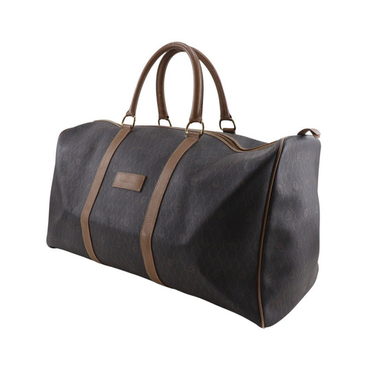 Christian Dior Vintage Duffle Honeycomb Coated Canvas, Brown, Canvas, Handbag