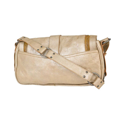 Christian Dior Vintage Gaucho Double Saddle Leather, Gold, Leather, Handbag