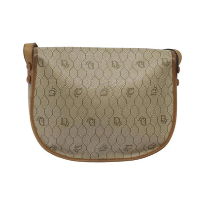 Christian Dior Vintage Honeycomb Canvas, Beige, Canvas, Shoulder Bag