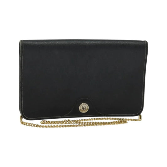 Christian Dior Vintage Honeycomb Canvas, Black, Canvas, Shoulder Bag