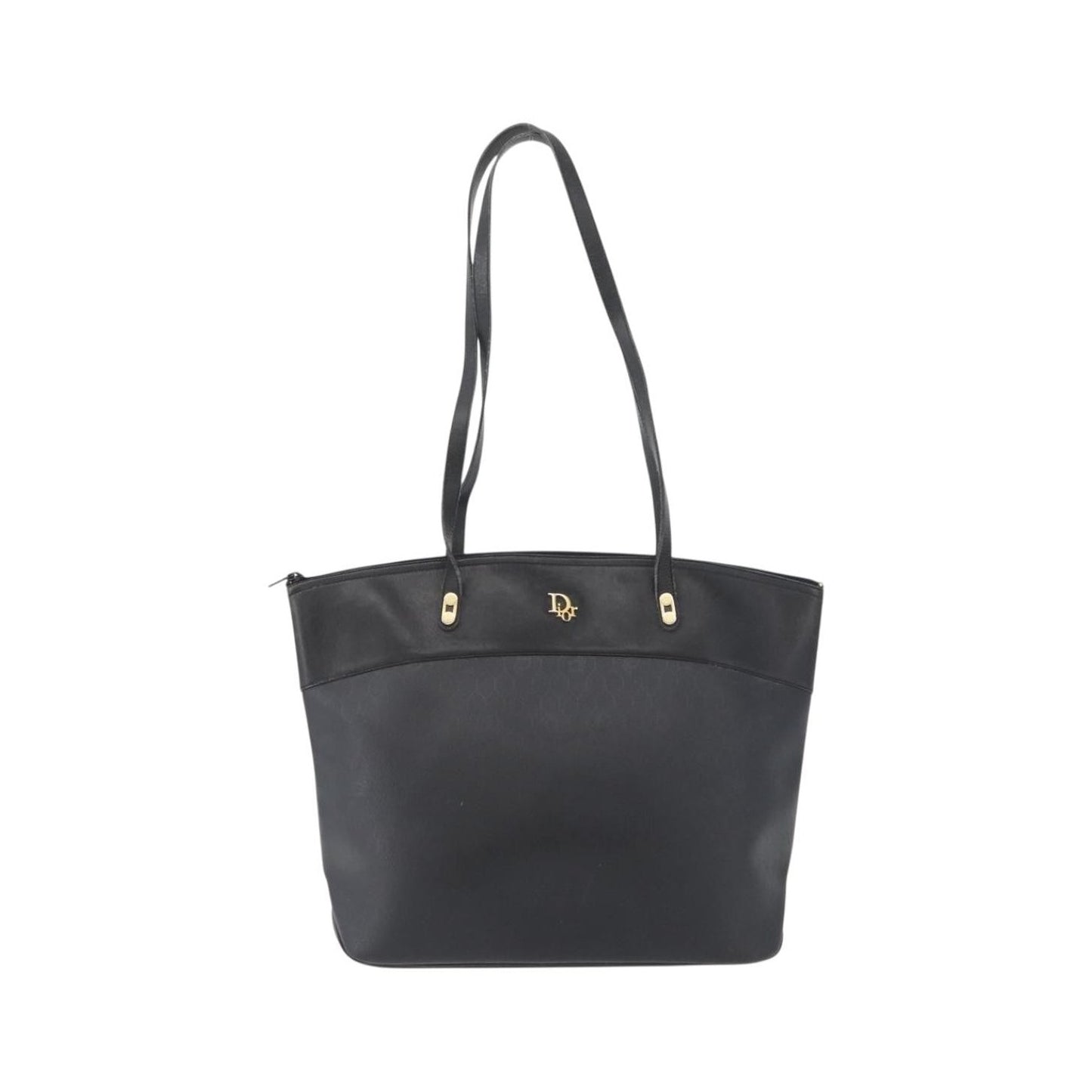 Christian Dior Vintage Honeycomb Canvas, Black, PVC, Shoulder Bag