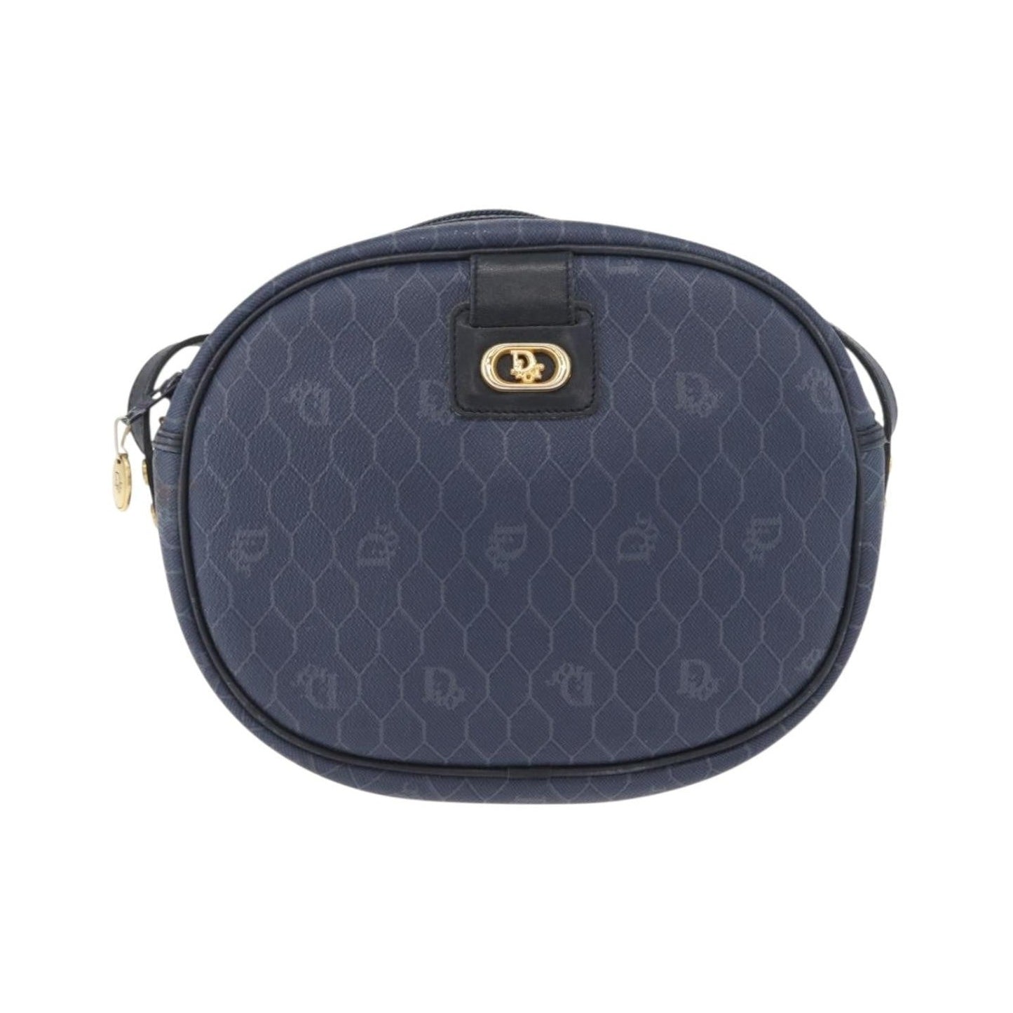 Christian Dior Vintage Honeycomb Canvas, Navy, Canvas, Shoulder Bag