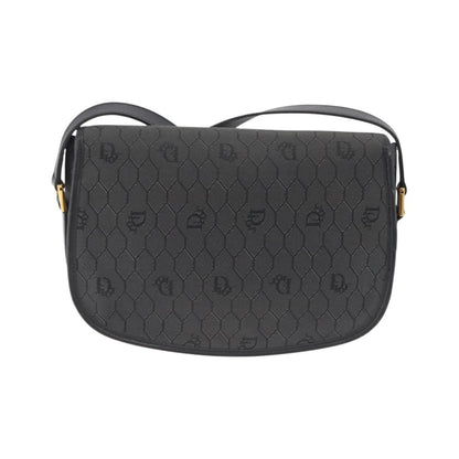 Christian Dior Vintage Honeycomb Canvas, Black, Canvas, Shoulder Bag