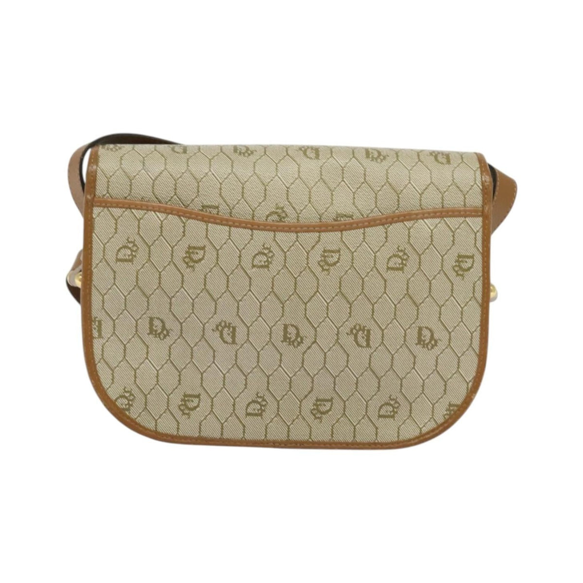 Christian Dior Vintage Honeycomb Canvas, Beige, Canvas, Shoulder Bag