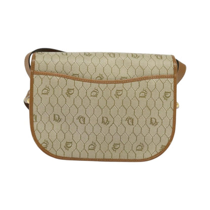 Christian Dior Vintage Honeycomb Canvas, Beige, Canvas, Shoulder Bag