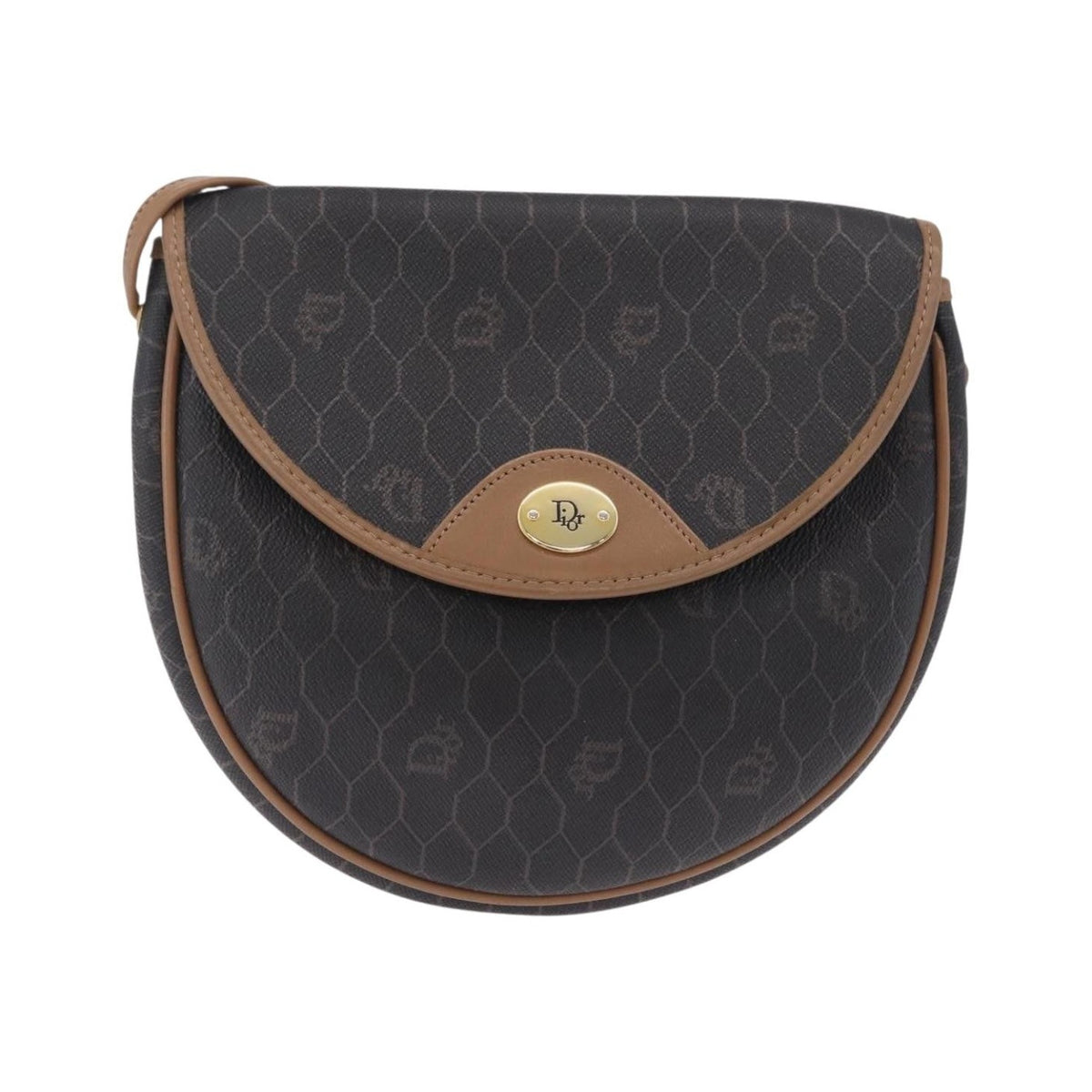 Christian Dior Vintage Honeycomb Canvas, Black, Canvas, Shoulder Bag