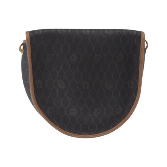 Christian Dior Vintage Honeycomb Canvas, Black, Canvas, Shoulder Bag