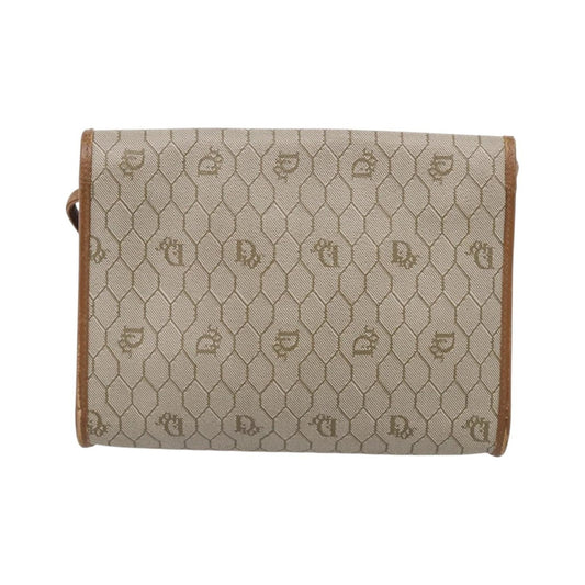 Christian Dior Vintage Honeycomb Canvas, Beige, Canvas, Shoulder Bag