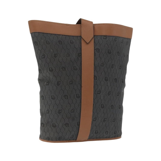 Christian Dior Vintage Honeycomb Canvas, Black, Canvas, Shoulder Bag