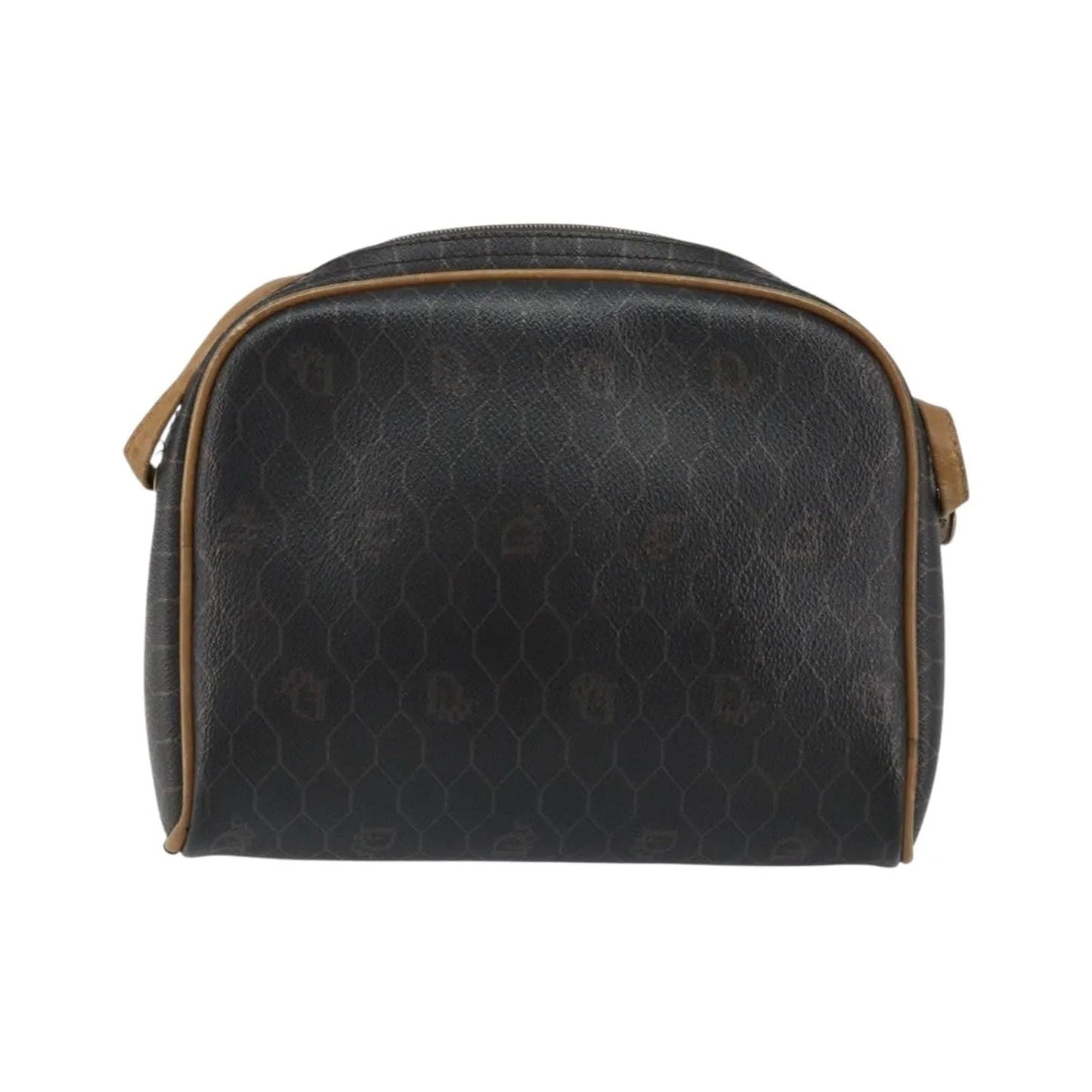 Christian Dior Vintage Honeycomb Canvas and Leather, Black, Canvas, Shoulder Bag