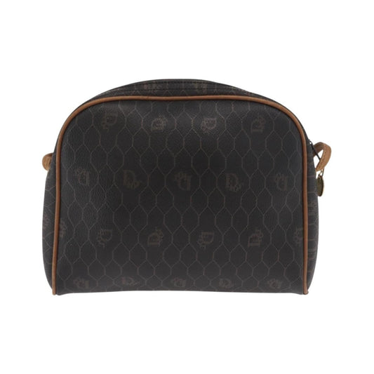 Christian Dior Vintage Honeycomb Canvas and Leather, Black, Canvas, Shoulder Bag