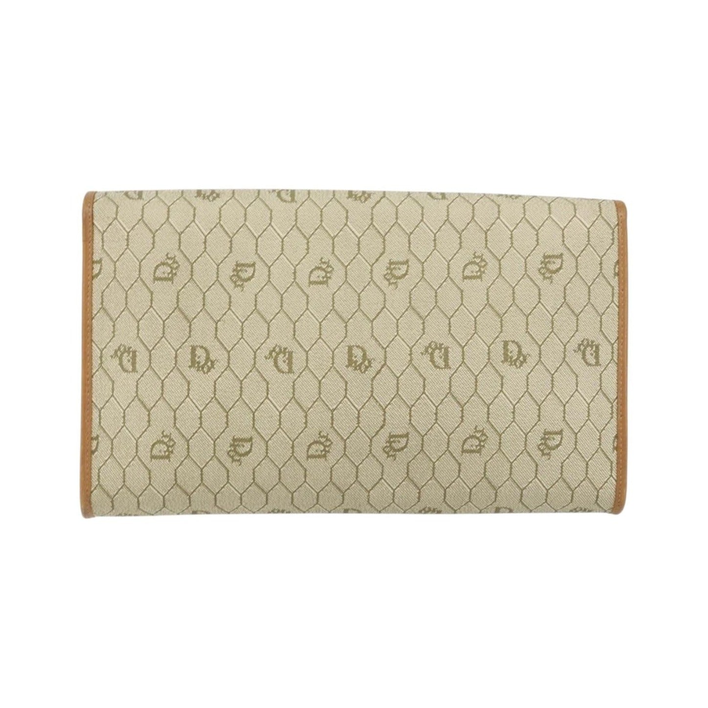 Christian Dior Vintage Honeycomb chain Canvas, Beige, Canvas, Shoulder Bag