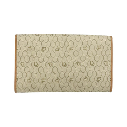 Christian Dior Vintage Honeycomb chain Canvas, Beige, Canvas, Shoulder Bag
