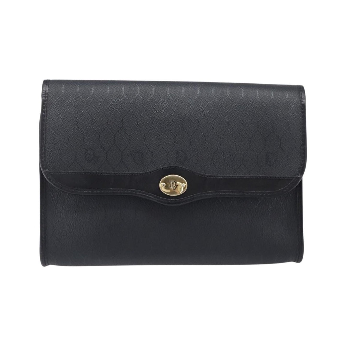 Christian Dior Vintage Honeycomb chain Canvas, Black, Canvas, Shoulder Bag