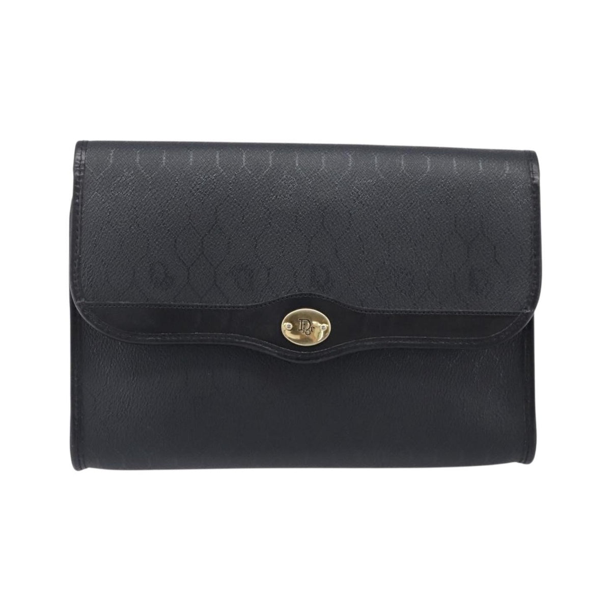 Christian Dior Vintage Honeycomb chain Canvas, Black, Canvas, Shoulder Bag
