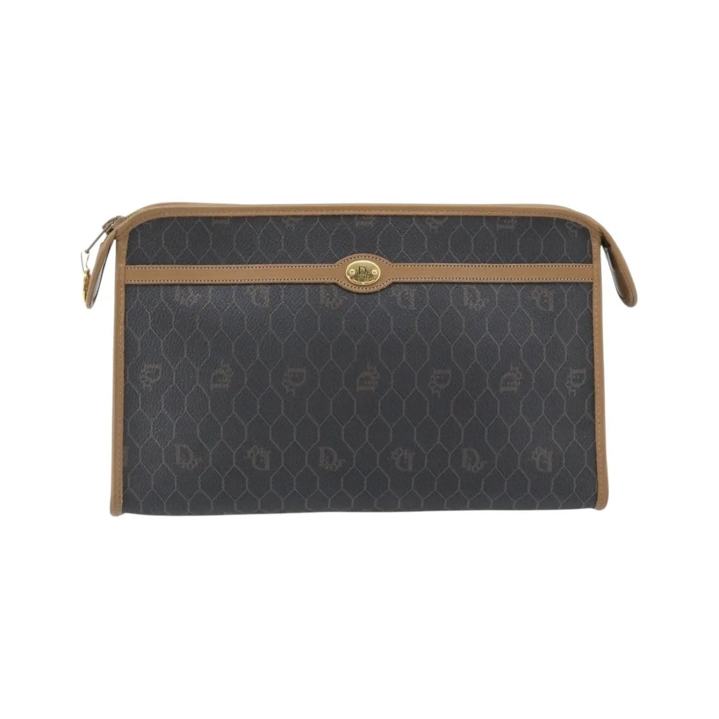 Christian Dior Vintage honeycomb clutch Canvas, Black, Canvas, Clutch