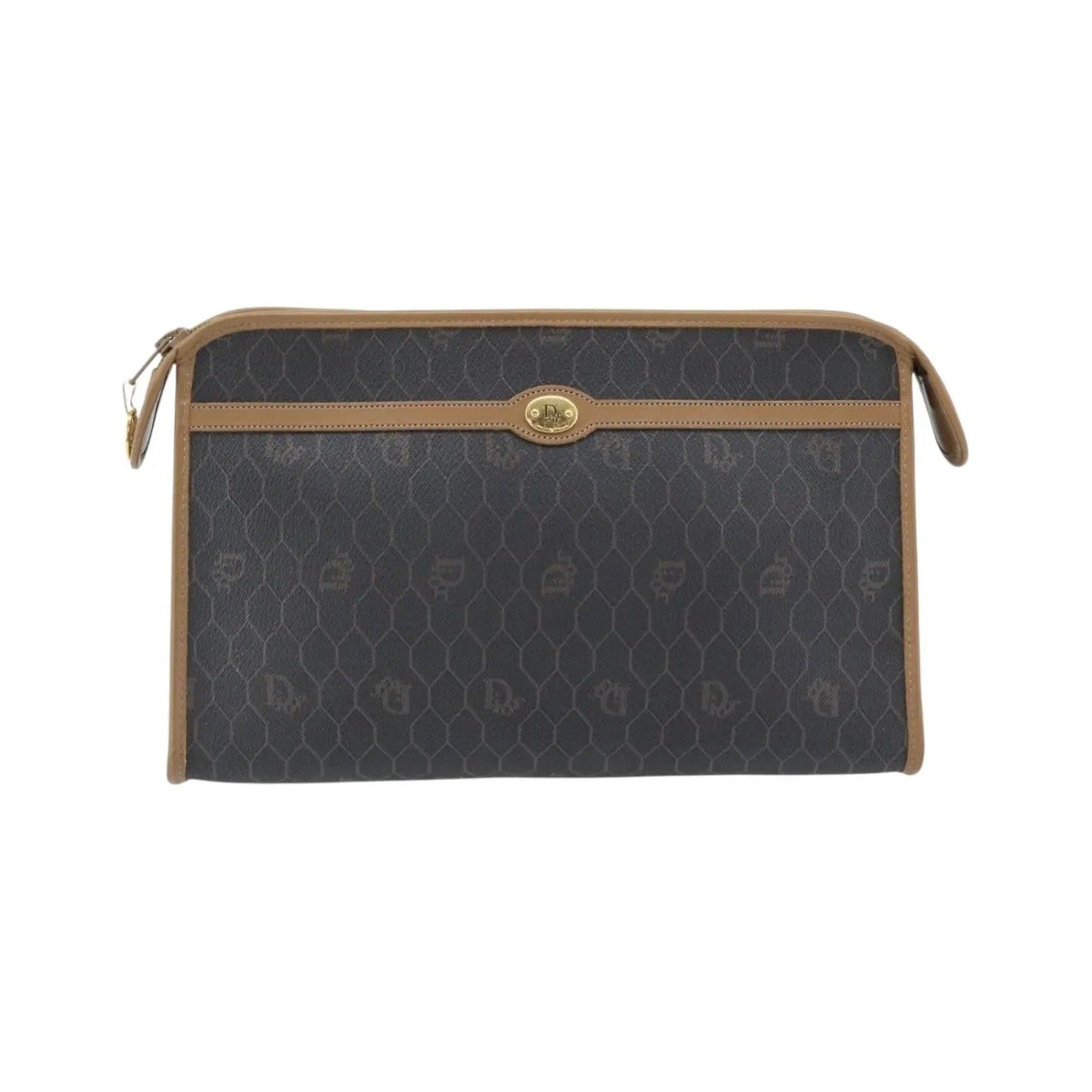 Christian Dior Vintage honeycomb clutch Canvas, Black, Canvas, Clutch