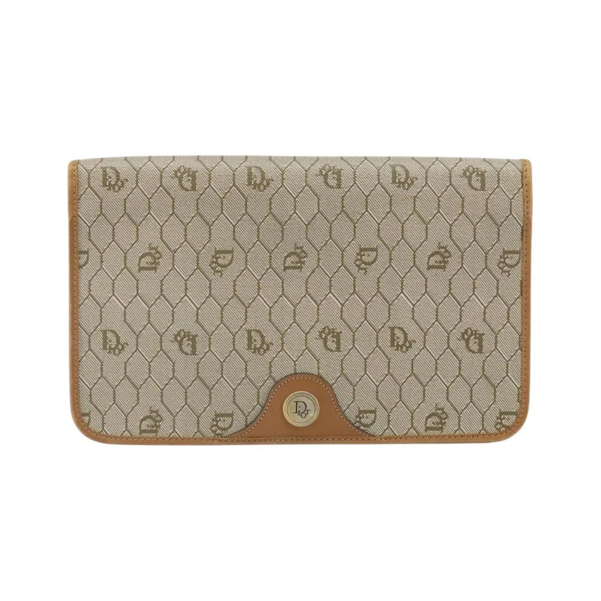 Christian Dior Vintage honeycomb clutch Canvas, Beige, Canvas, Clutch