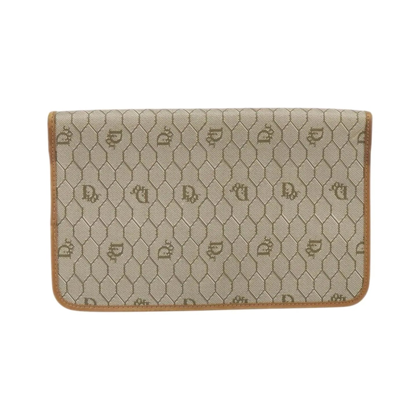 Christian Dior Vintage honeycomb clutch Canvas, Beige, Canvas, Clutch
