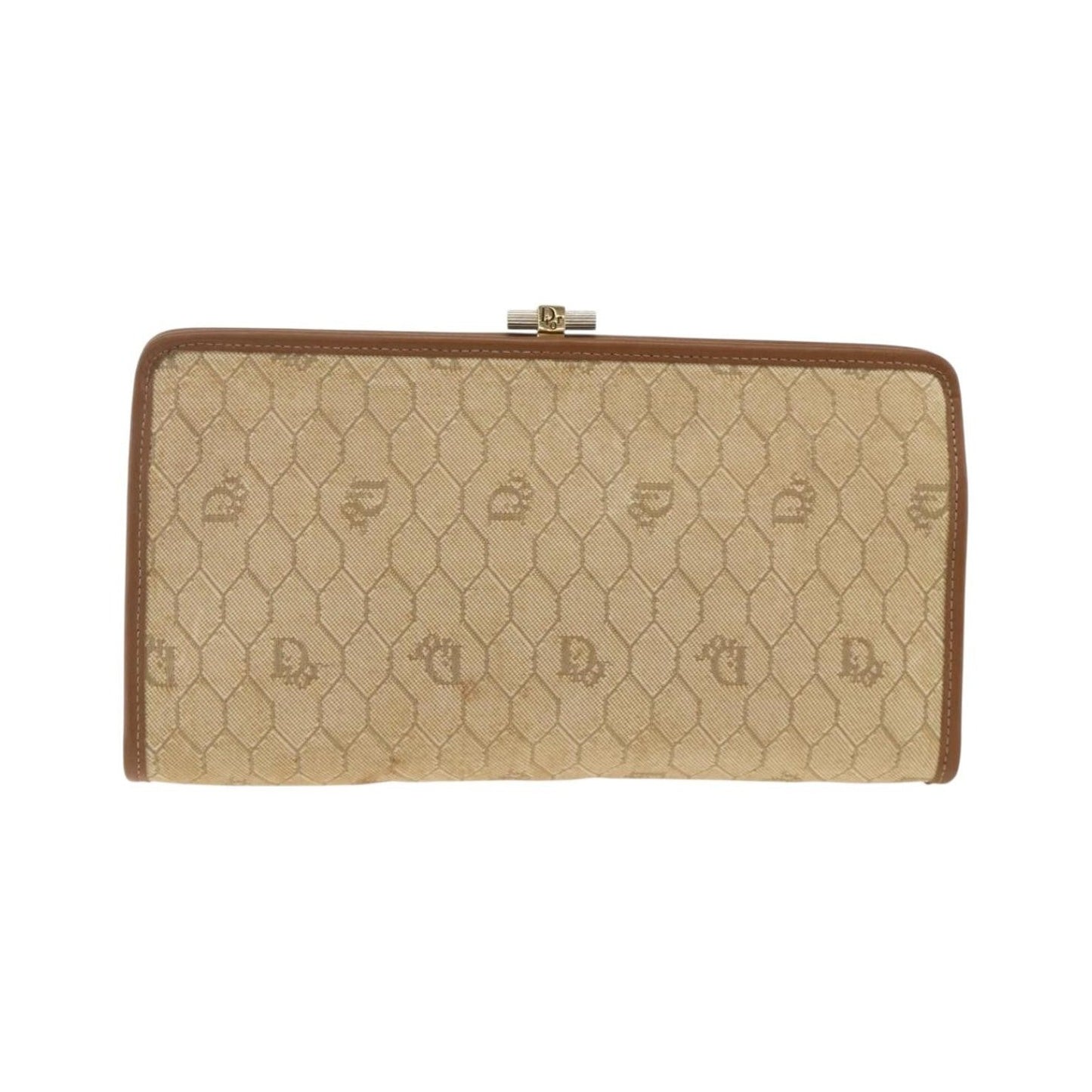 Christian Dior Vintage honeycomb clutch Canvas, Beige, Canvas, Clutch