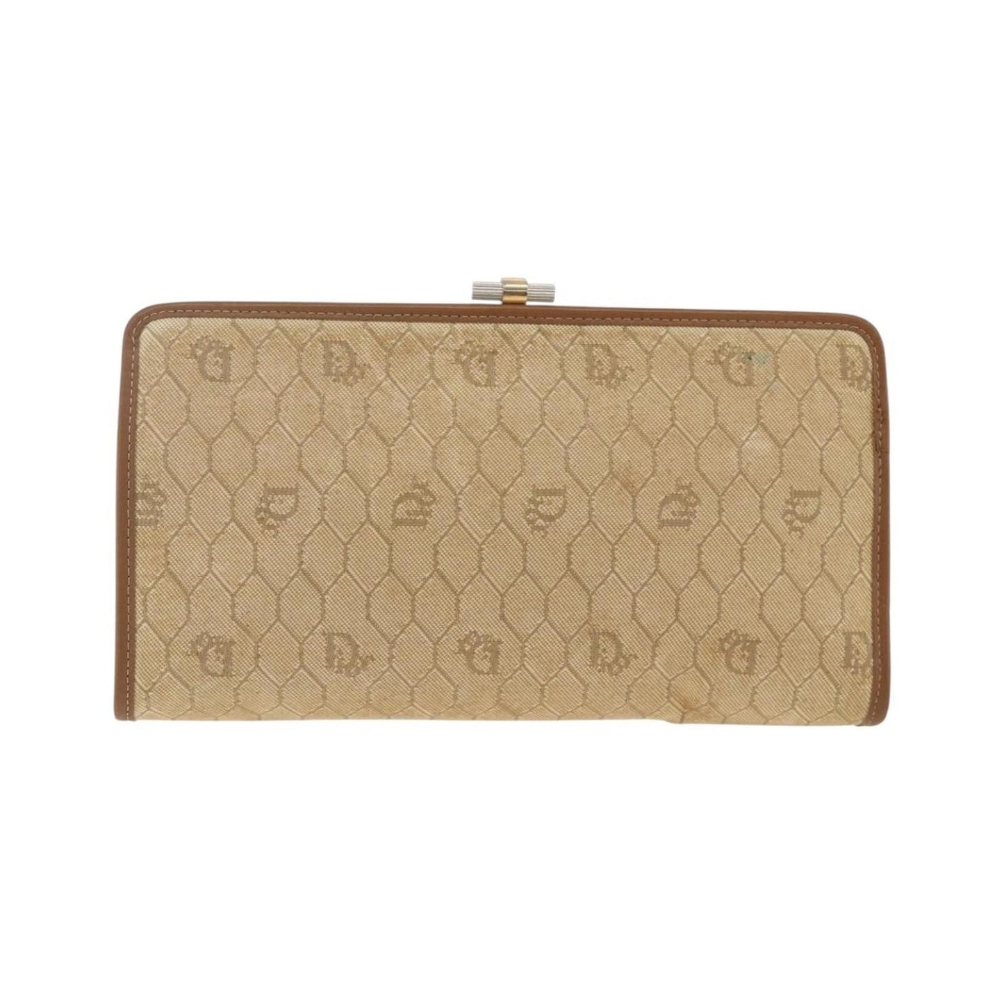 Christian Dior Vintage honeycomb clutch Canvas, Beige, Canvas, Clutch
