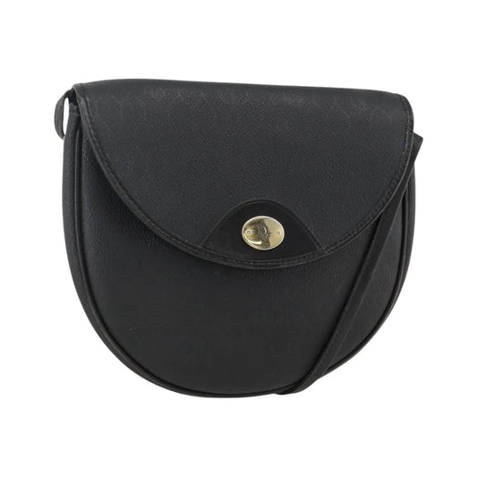 Christian Dior Vintage Honeycomb Flap Coated Canvas, Black, Canvas, Shoulder Bag