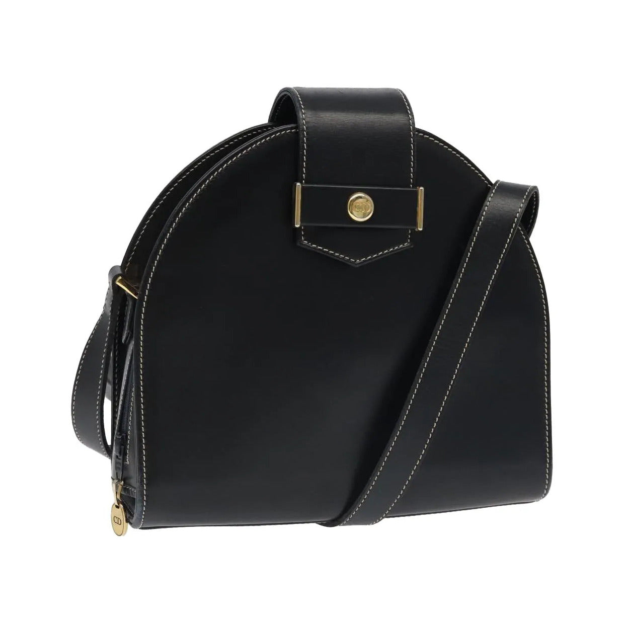 Christian Dior Vintage Leather, Black, Leather, Shoulder Bag