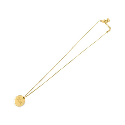 Christian Dior Vintage Logo Pendant Metal, Gold, Gold Plated, Necklace