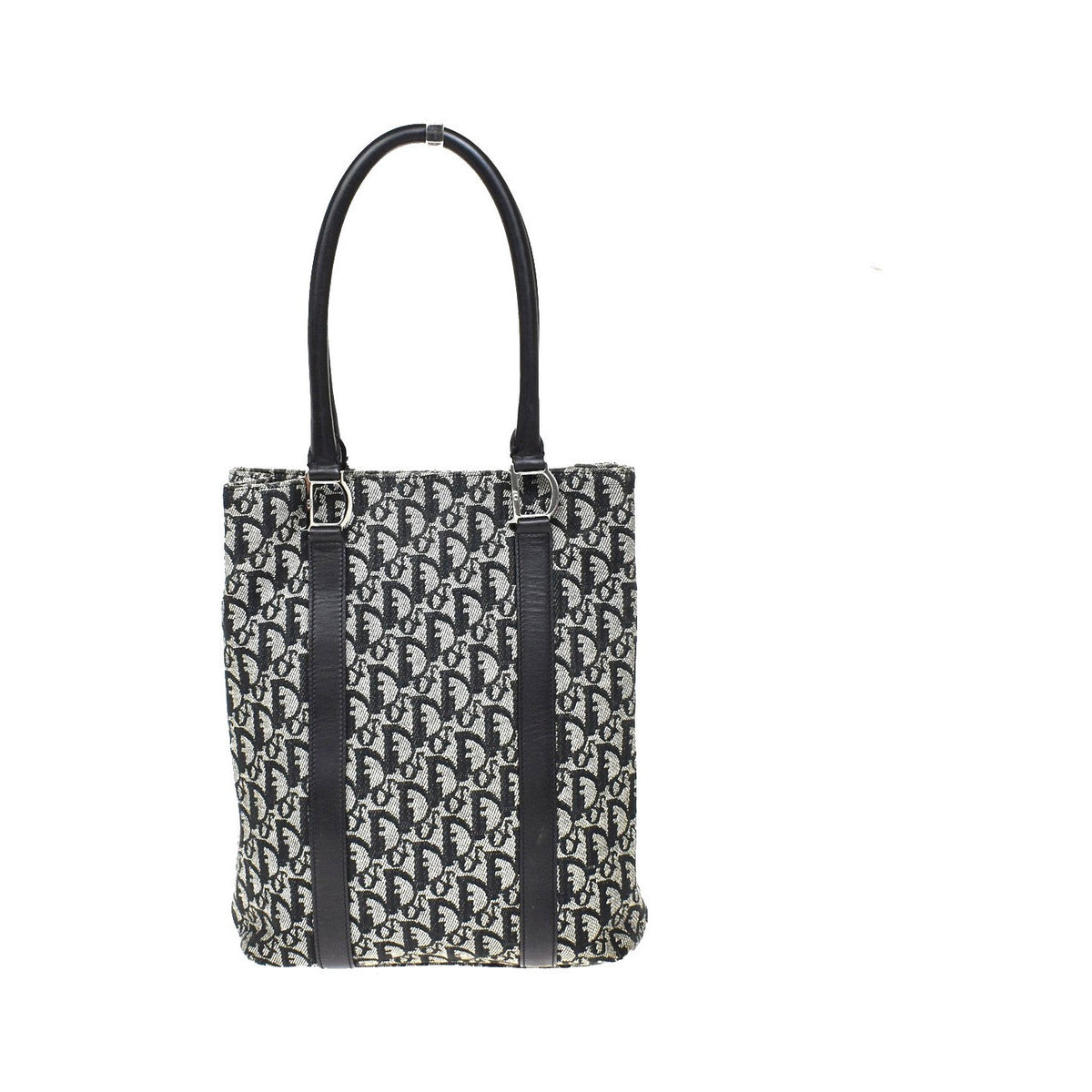 Christian Dior Vintage Open Diorissimo Canvas, Black, Canvas, Tote Bag