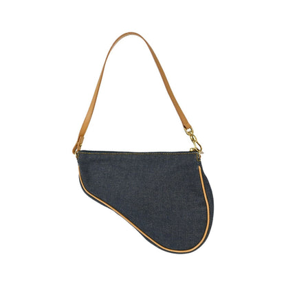 Christian Dior Vintage Saddle Denim, Navy, Denim, Handbag