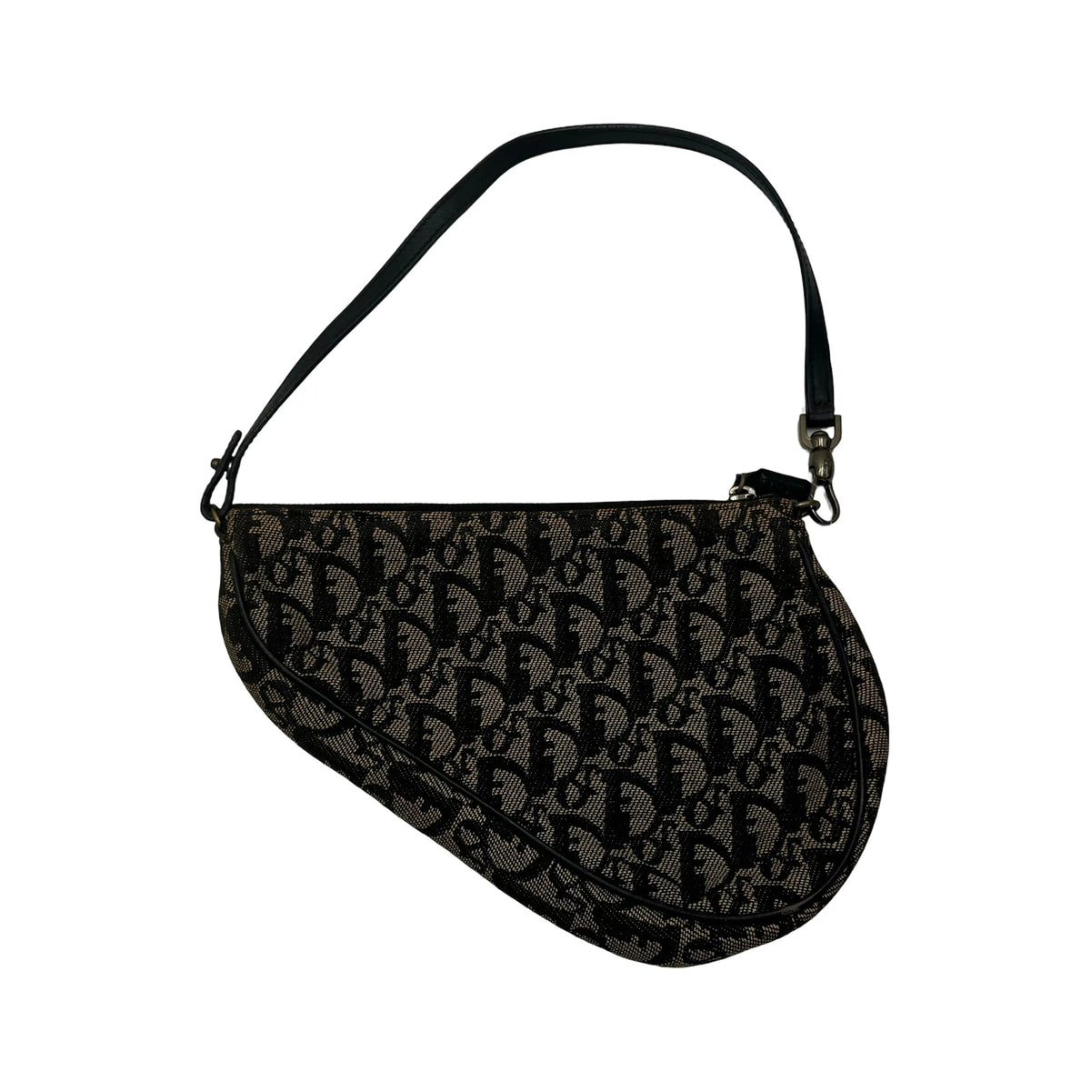 Christian Dior Vintage Saddle Diorissimo Canvas, Beige, Canvas, Shoulder Bag
