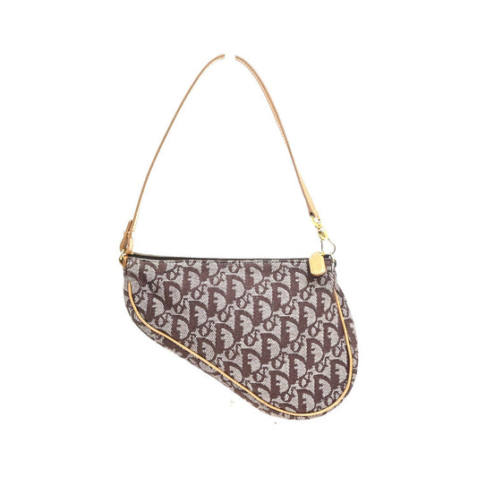 Christian Dior Vintage Saddle Diorissimo Canvas, Brown, Canvas, Handbag