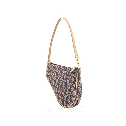 Christian Dior Vintage Saddle Diorissimo Canvas, Brown, Canvas, Handbag
