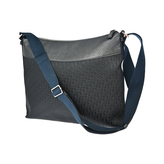 Christian Dior Vintage Street Chic Messenger Diorissimo Canvas and Leather, Black, Canvas, Shoulder Bag